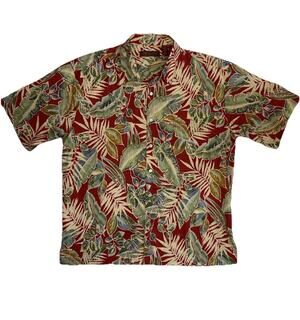 VINTAGE Tori Richard Camp Shirt Mens Large 100% Cotton Floral Hawaiian Button Up